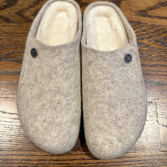 Birkenstock Beige Wool Slippers - Picture 3 of 4